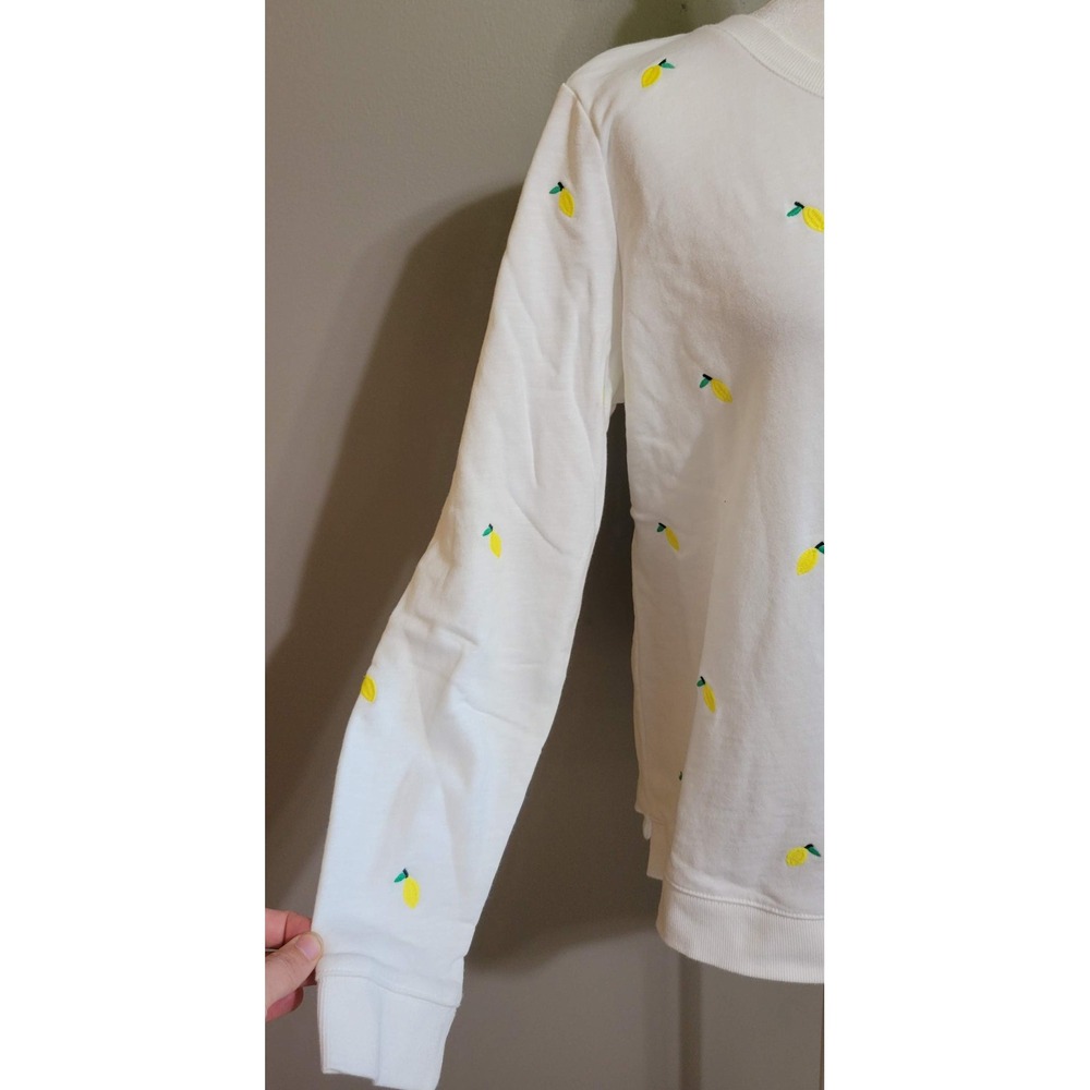 Talbots Embroidered Lemon White Crewneck - Picture 5 of 7